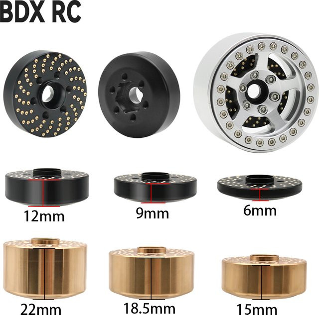 Axial Messing-Rad-Sechskant-Nabenadapter für 1,9 2,2 Beadlock-Felge RC Crawler Car, Zubehör - Bild 1