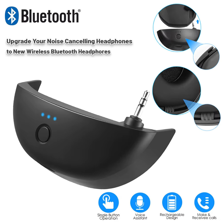 YHKEMA Bluetooth-Adapter W1 für WK-Serien Kopfhörer zur kabellosen Konvertierung, Schwarz - Bild 3