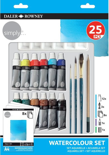 Daler Rowney Simply Aquarellfarbenset mit 25 sortierten Farben in Multicolour - Bild 1