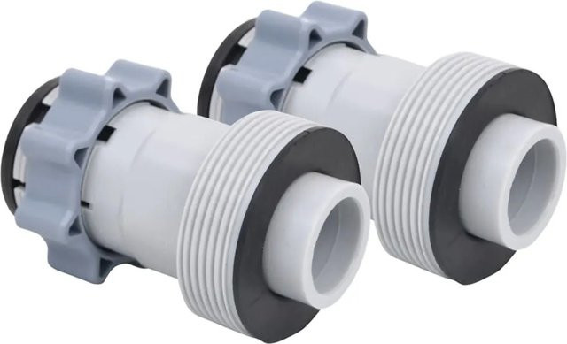 vidaXL Adapter für Poolschlauch Typ B aus Kunststoff, Grau, 2 Stück, Durchmesser: 38 mm - Bild 1