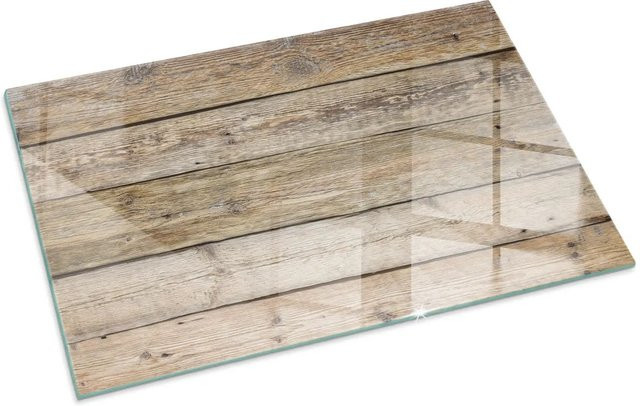 Tulup Funkenschutzplatte aus Glas für Kamin und Öfen, Beige, B: 100 cm, T: 70 cm - Bild 1