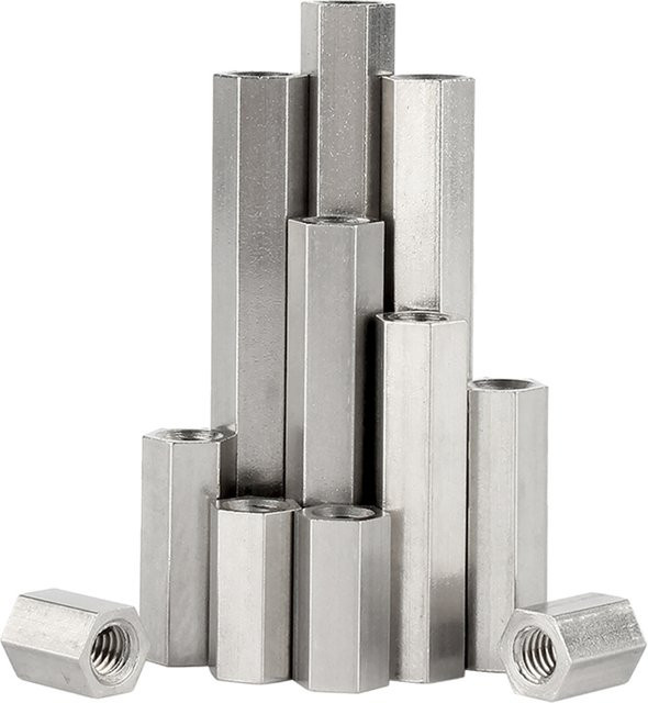 GooBetter Sechskant-Abstandshalter aus Edelstahl A2-70 in Silber, M6 M8 M10, Länge 9-100mm - Bild 1