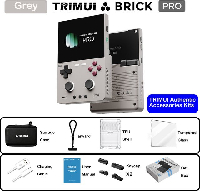 TrimUI Brick Pro Linux Open-Source Handheld-Konsole Retro-Spielgerät in Weiß mit 3,95 Zoll Display - Bild 1