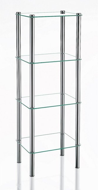 Kela Regal Lars aus Metall und Glas in Transparent, B/T/H: 30 x 40 x 107 cm - Bild 1