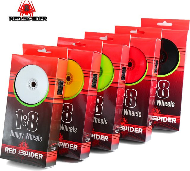 RS Red Spider, 4-teiliges Set, 1/8 4WD Nitro Off Road Reifen Felgen, 17 mm Sechskant, für RC-Car im Maßstab 1:8 - Bild 1