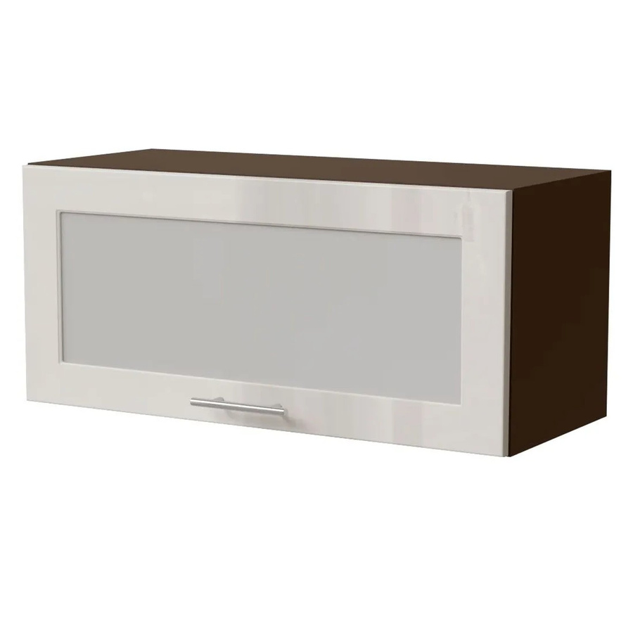 Feldmann-Wohnen Klapphängeschrank Brerra W4BS/80 WKF Lava in Creme Hochglanz mit Glastüren und Soft-Close, B/T/H: 80 x 32,5 x 36 cm - Bild 2
