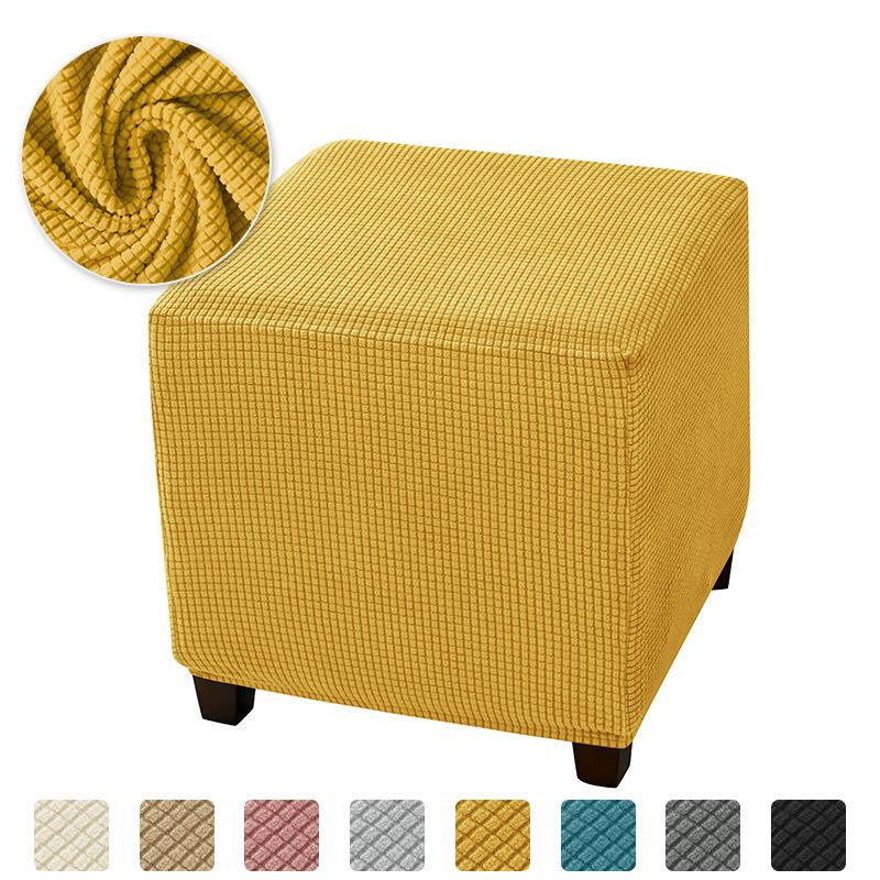 Yiran Furniture Fußhockerabdeckung aus Polyester in Grün, quadratische Staubschutzhülle für Hocker und Sofa, B/T/H: 33 x 33 x 38 cm - Bild 1