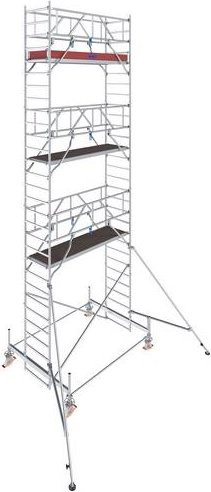 Krause Fahrgerüst Rollgerüst aus Aluminium in Silber mit einer maximalen Arbeitshöhe von 8,50 m, B: 75 cm, T: 250 cm, H: 850 cm - Bild 1