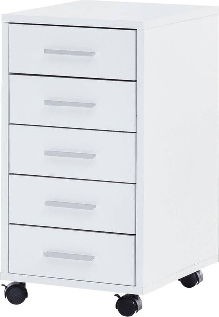 Wohnling Rollcontainer Weiß in Matt, B/H/T: 33 x 63 x 38 cm - Bild 1