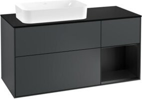 V&B Waschtischunterschrank Finion in Mattblau lackiert, Breite: 120 cm, Tiefe: 50,1 cm, Höhe: 50,1 cm - Bild 1