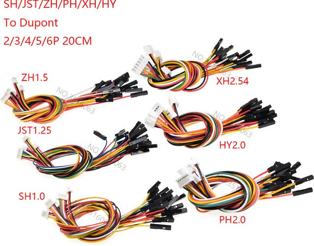 ALINSIN Buchsenstecker Set für Dupont-Kabel mit 1,0 mm, 1,25 mm, 2,0 mm und 2,54 mm Pitch, 5er Pack, verschiedene Polzahlen (1P bis 4P) - Bild 1