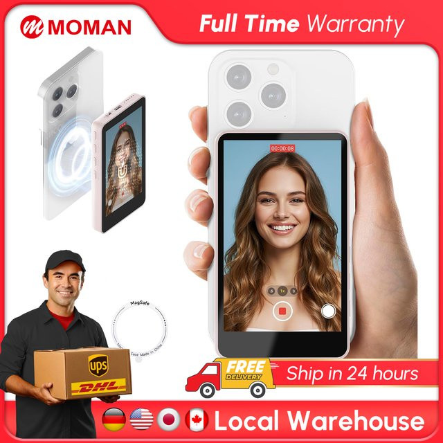 SYNCO XView Magnetischer Handy-Selfie-Monitor für iPhone und Android in Weiß - Bild 1