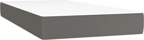 vidaXL Taschenfederkernmatratze in Grau und Weiß aus Kunstleder, B/T/H: 90 x 200 x 20 cm