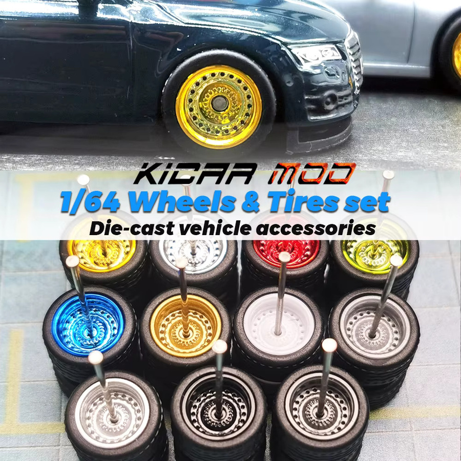 KICARMOD Modellauto-Räder, 1-teiliges Set, mit abnehmbaren Gummireifen - Bild 2