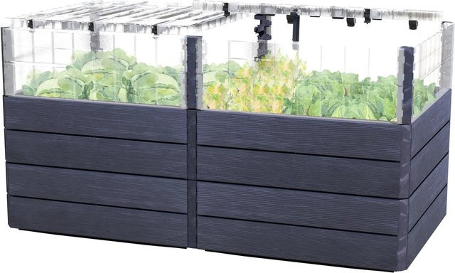 Garantia Hochbeet-System 2 L Turbo Plus Ergo Quadro in Anthrazit-braun, B/T/H: 160 x 80 x 80 cm - Bild 1