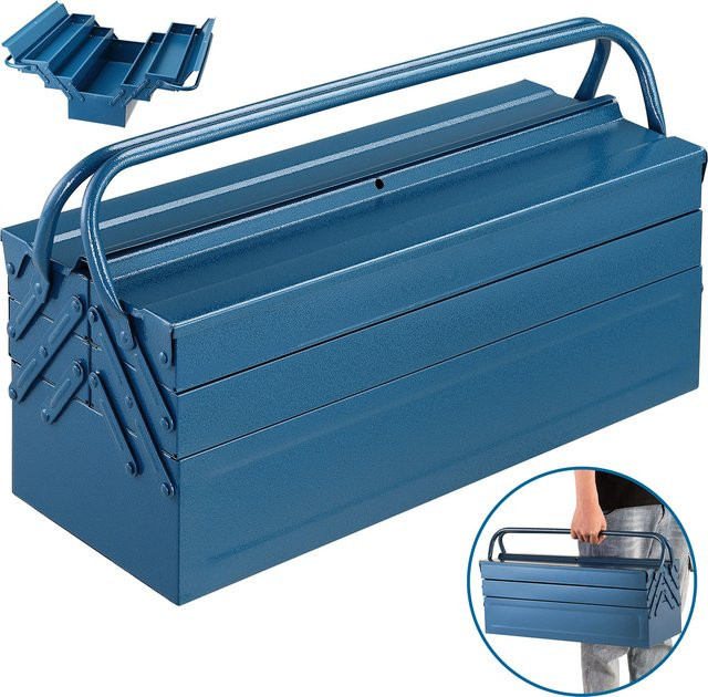 Deuba Stahl Werkzeugkoffer Blau B/T/H: 53 x 20 x 20 cm - Bild 1