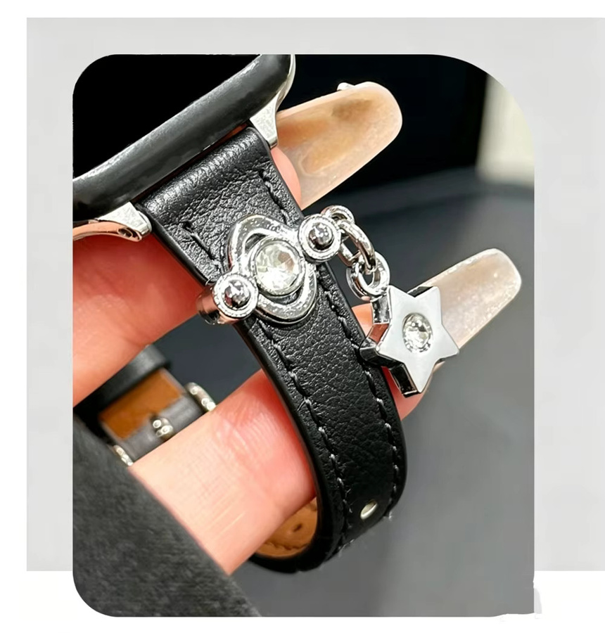 iwujiao Uhrenarmband Leder, Kristall, Damen, für Apple Watch - Bild 3