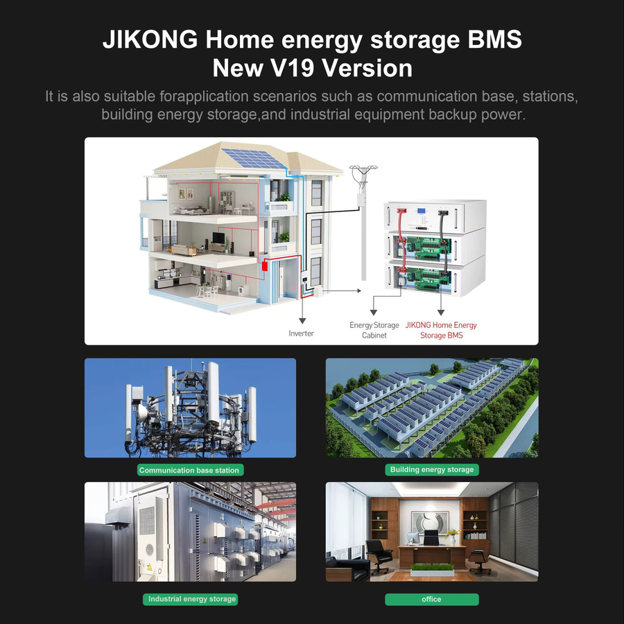 JIKONG JK-PB1A15P V19 LiFePo4 Li-Ion LTO Batterie BMS mit aktivem 1A Balancer für 24V 48V 8S/16S Haushalt Energie Inverter - Bild 2