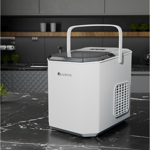 Juskys Eiswürfelmaschine IceOracle in Weiß mit 12 kg Tageskapazität und 2 Eiswürfelgrößen - Bild 1