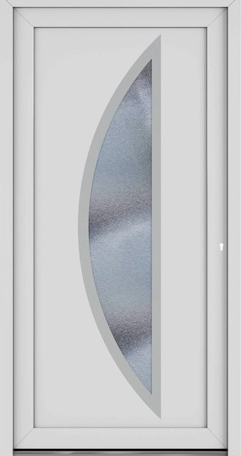 Roro Haustür OKE 1104 Kunststoff in Weiß mit Glaseinsatz, DIN Rechts, B: 100 cm, H: 200 cm - Bild 1