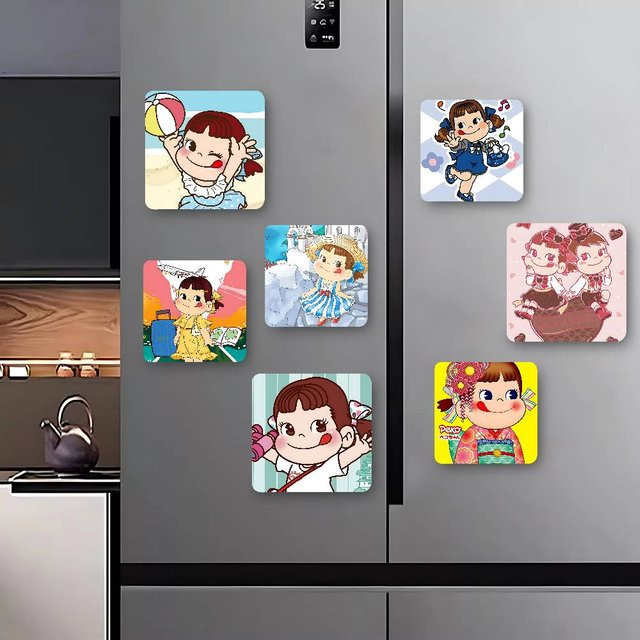 F-Fujiya M-Milky Peko Chan Kühlschrankmagnet, quadratischer magnetischer Aufkleber in Multicolour - Bild 1