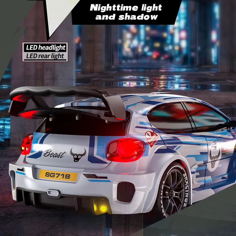 CONUSEA Ferngesteuertes 4WD Drift-Auto, Modell-Rennwagen, mit Lichtsteuerung - Bild 5