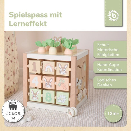 Bieco Motorikwürfel Hase Fine XXL, Holz, ab 1 Jahr