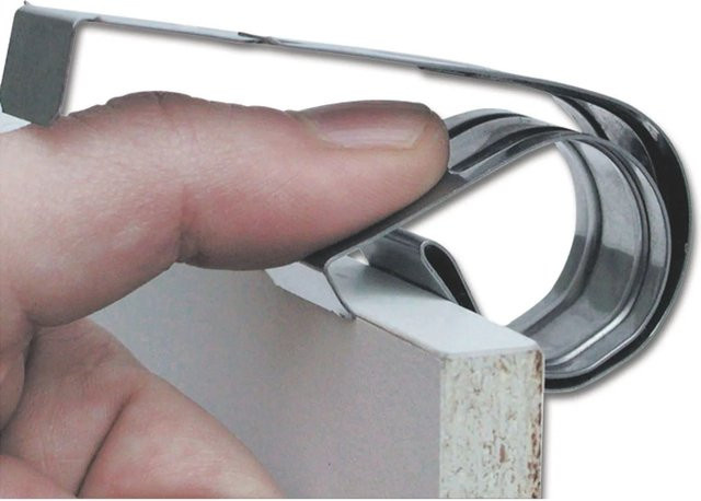Camar Easy Clip Blendenhalter aus Edelstahl in Silber für Holzstärken 15-22 mm, 10 Stück - Bild 1