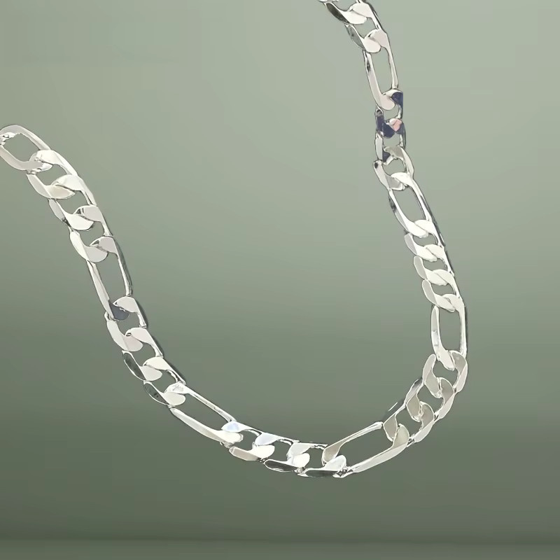 GINSTONELATE Figaro-Gliederkette, 925 Silber, 6 mm, Unisex - Bild 3