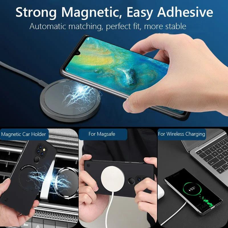 Rahmenlose magnetische Schutzhülle für Huawei Mate 20 30 40 50 Pro mit Unterstützung für kabelloses Laden und harter Rückseite - Bild 3