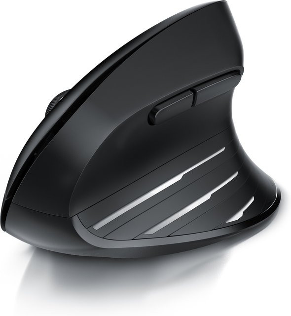 CSL Ergonomische Vertikalmaus in Schwarz mit Bluetooth und 2,4 GHz Funk, kabellos, optisch, 2400 dpi - Bild 1