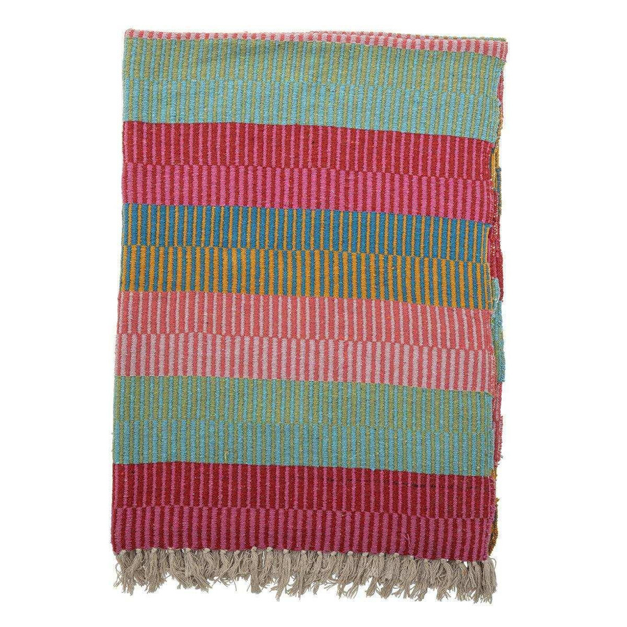 Bloomingville Plaid Isnel Patchwork Decke aus recycelter Baumwolle, Multicolor/Grün, B: 160 cm, T: 130 cm - Bild 1