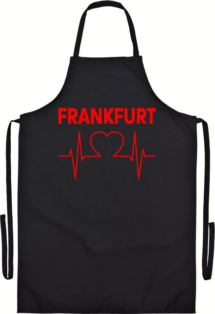 Grillschürze multifanshop Frankfurt Herzschlag in Rot - Bild 1