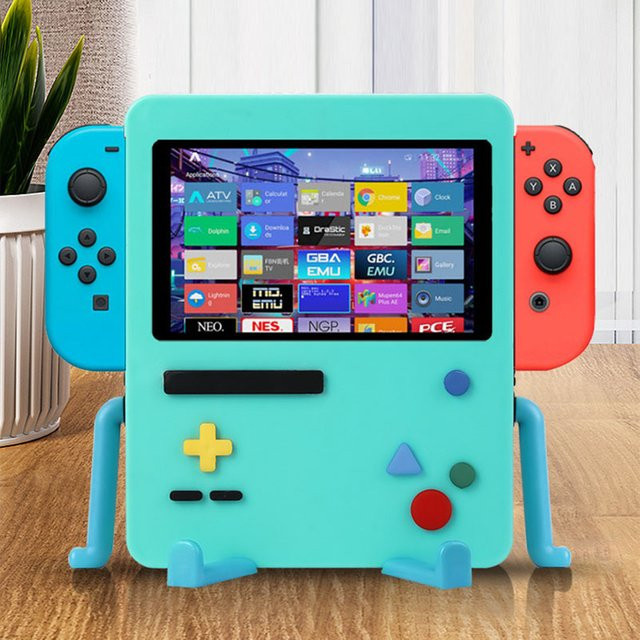 Tragbare Ladehalterung und Aufbewahrungsständer für deine Nintendo Switch in Orange und Türkis - Bild 1