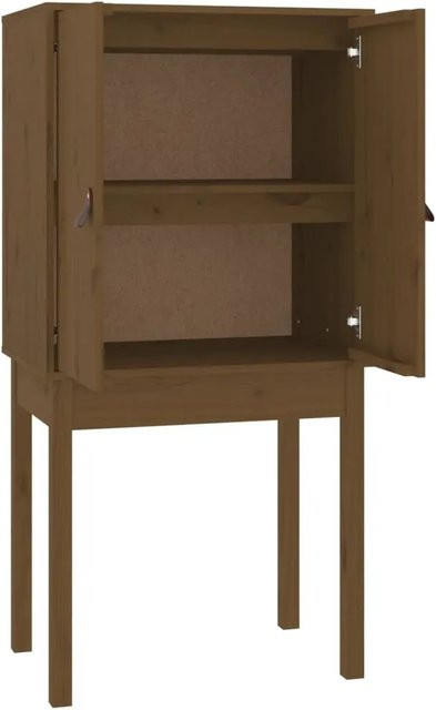vidaXL Highboard aus massivem Kiefernholz in Honigbraun, rustikaler Schrank mit Türen und Regalböden, B/T/H: 60 x 40 x 120 cm - Bild 1