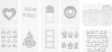 VEVOR 10-tlg. Metall Stanzformen Set aus Kohlenstoffstahl mit Buchstaben, Zahlen und Baum-Motiven für Scrapbooking und Kartenherstellung, kompatibel mit VEVOR Stanz- und Prägemaschinen - Bild 1