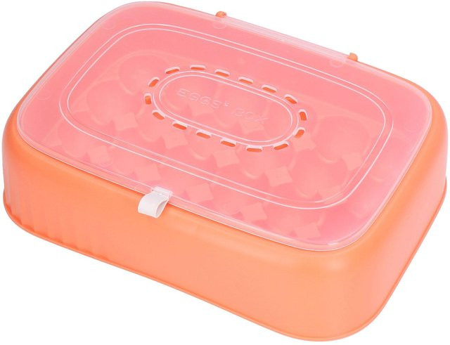 OutsideWorld Eierbehälter Eierablage mit Belüftungslöchern für 24 Eier, Orange/Transparent, Kunststoff - Bild 1