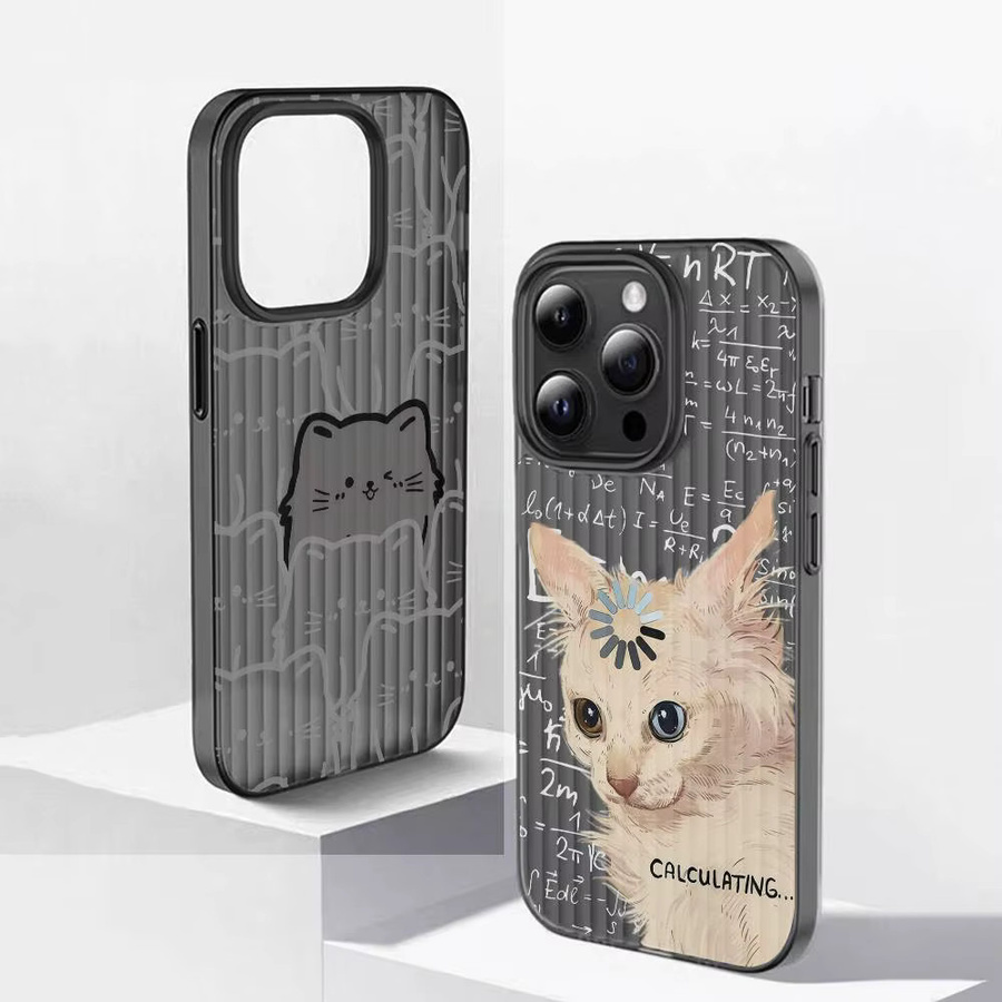 Art Formula Cat Graffiti Handyhülle für Apple iPhone 11 bis 17 Pro Max Plus, multicolor, gewellte Stoßstange Rückseite - Bild 2