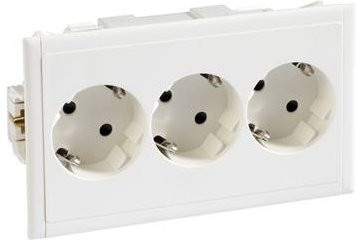 Schneider Electric 5940310 Einbaudose mit 3-fach Steckdose in Weiß - Bild 1