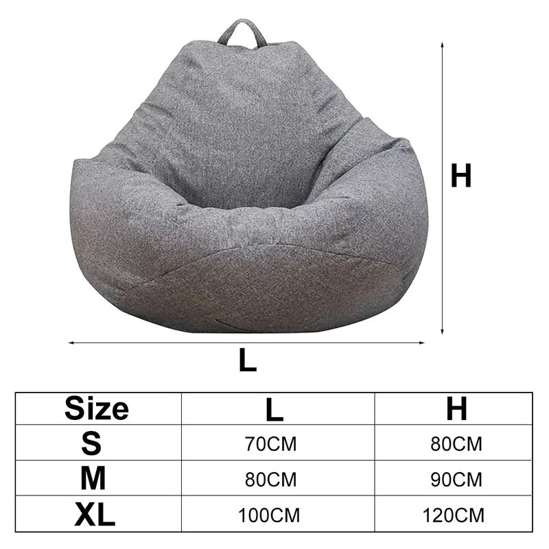 OTAUTAU Sitzsackbezug für Erwachsene, grauer Lazy Sofa Bezug für Tatami-Liege und Couch, ohne Füllung - Bild 2