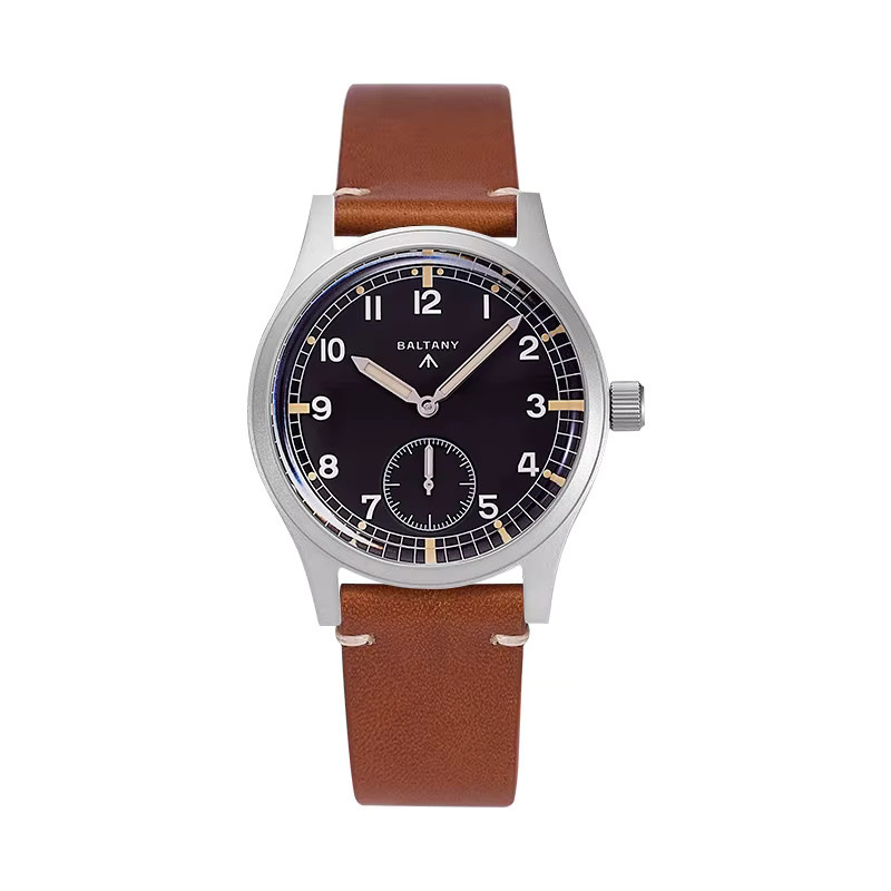 Baltany Armbanduhr, Quarz, Edelstahl, Leder, Schwarz, Herren, Vintage - Bild 6
