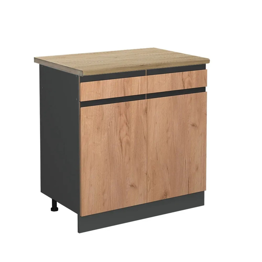 Vicco Küchenunterschrank R-Line Goldkraft Eiche und Anthrazit B/T/H: 80 x 60 x 76,6 cm - Bild 2