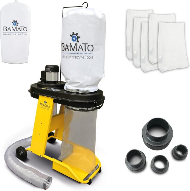 BAMATO Absauganlage AB-550 in Gelb inklusive Adapter Set und 5 Spänesäcken - Bild 1