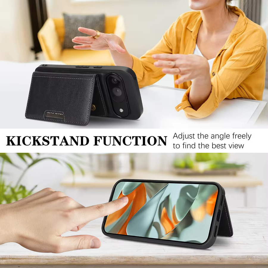 Funda Vintage Business 2in1 Leder Schutzhülle mit Magnetischer Ladung und Kartenhalter für Google Pixel 9, Pixel 8 und Pixel 9 Pro XL in Blau oder Schwarz - Bild 2