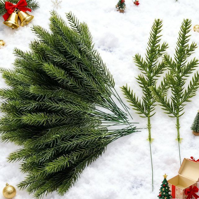 Künstliche Kiefernnadeln von yusheng in Grün für Weihnachtsbaum und Neujahr Dekoration im Garten oder Zuhause - Bild 1