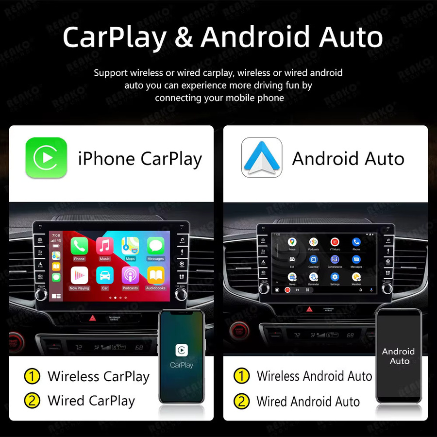 Navinio Android Autoradio mit Carplay, GPS-Navigation und Rückfahrkamera in Schwarz für Mercedes Benz Citan Tourer W415 Mixto 109 Micro Camper und Renault Kangoo - Bild 5