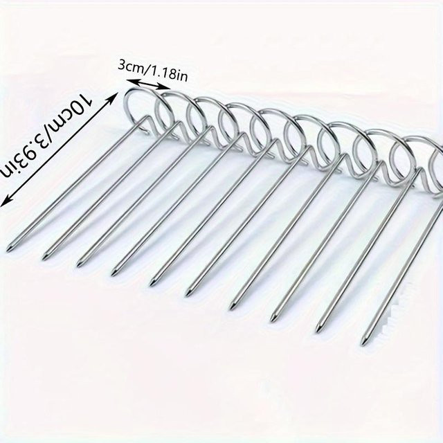 Bestbags 10er Set Spießgrill-Zubehör aus 304 Edelstahl für Heißluftfritteuse und Vertikalgrill, Farbe: Weiß/Silber - Bild 1