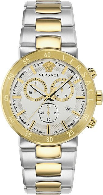 Versace Chronograph, Quarz, Edelstahl, Silber, 44 mm, Herren - Bild 1