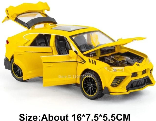 Linyi toy car Lambor Urus Sian, Spielzeugauto Modell, 1:32, Metall, mit Licht und Geräusch, ab 14 Jahren - Bild 1
