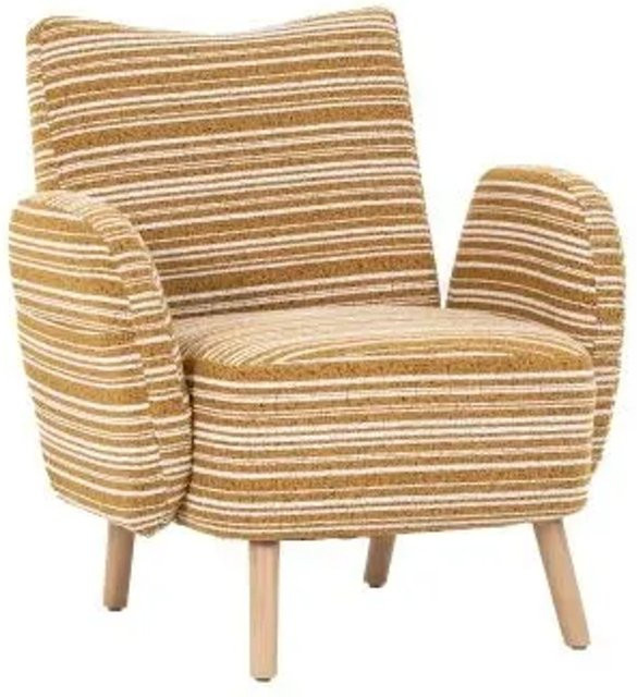 PXloue Polstersessel Lesesessel mit Kreismuster aus Stoff und Holzbeinen B: 77 cm, T: 81 cm, H: 87 cm - Bild 1